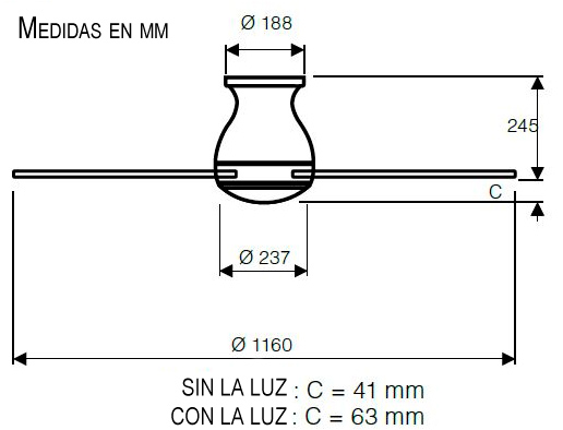 Esquema ventilador de techo CasaFan Eco Regento