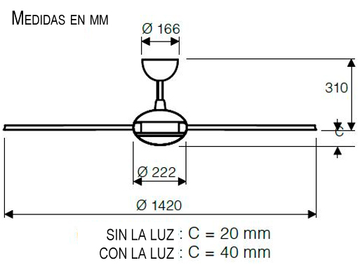 Esquema ventilador de techo CasaFan 922511 Eco Neo II 103 Esquema ventilador de techo CasaFan Eco Volare