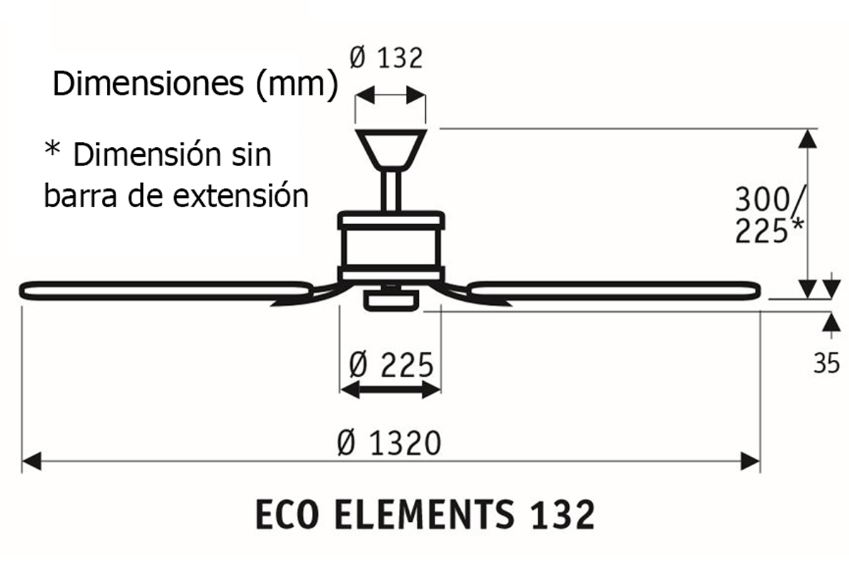 Esquema ventilador de techo CasaFan 513282 Eco Elements Esquema ventilador de techo CasaFan 513282 Eco Elements