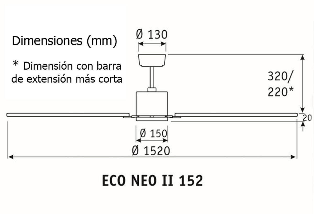 Esquema ventilador de techo CasaFan 922503 Eco Neo  152