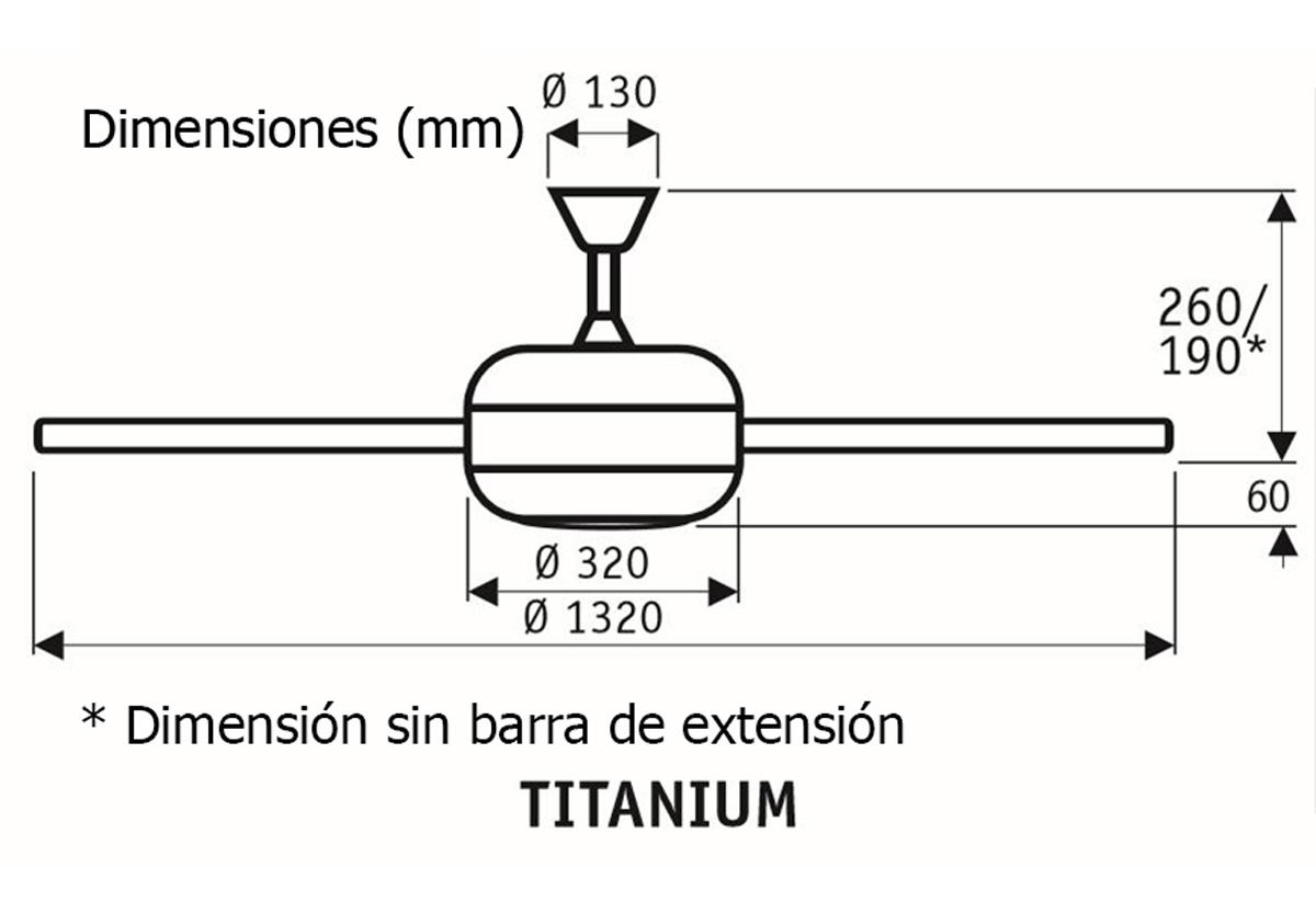 Esquema ventilador de techo CasaFan 9513260 Titanium