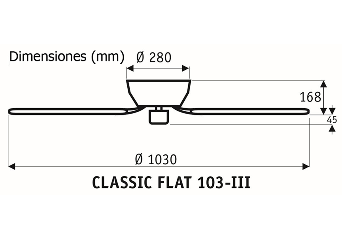 Esquema ventilador de techo CasaFan 5103001 Classic Flat 103