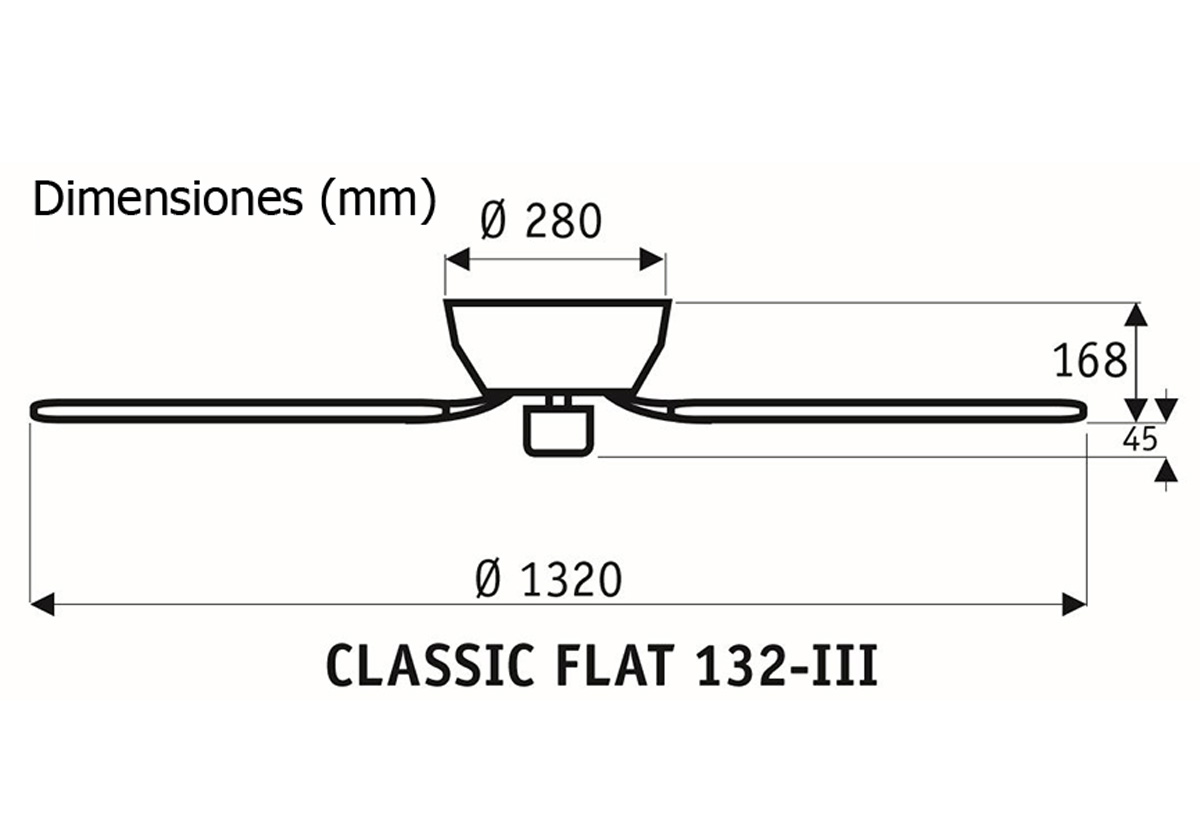 Esquema ventilador de techo CasaFan 5132051 Classic Flat 132 Esquema ventilador de techo CasaFan 5132051 Classic Flat 132