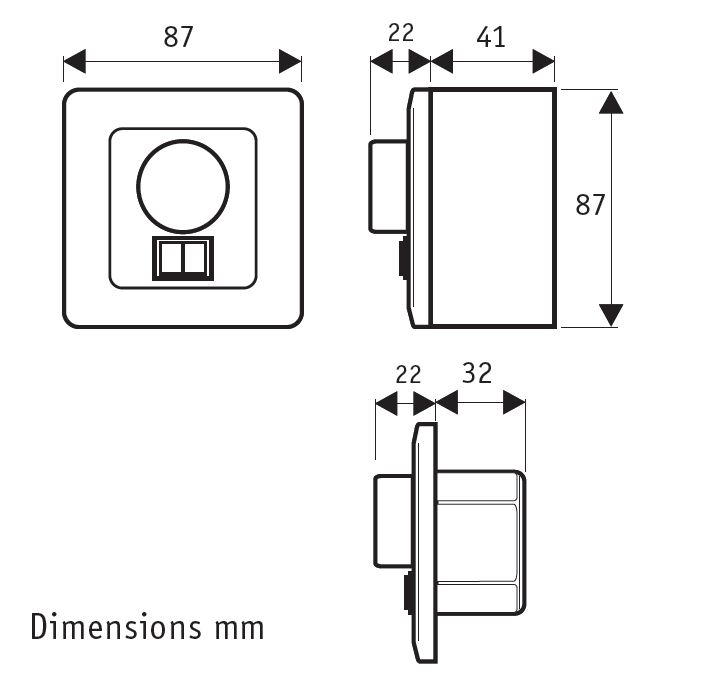Esquema del panel de accionamiento para ventiladores de techo con luz