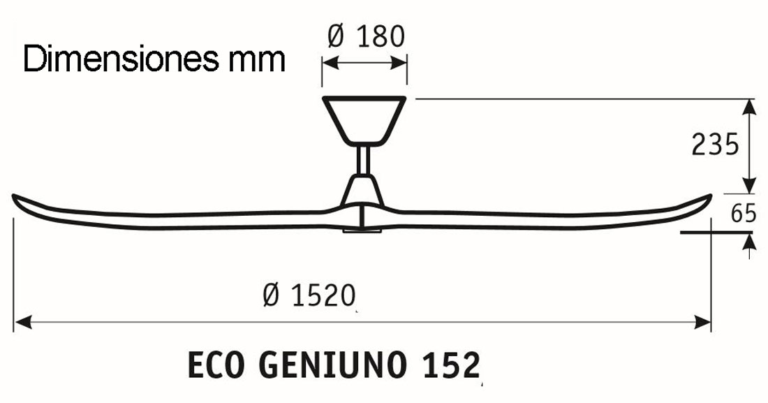 Esquema ventilador de techo CasaFan 315217 Eco Genuino