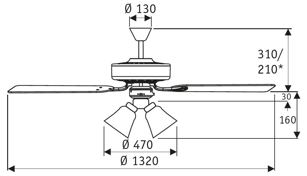 Esquema ventilador de techo CasaFan 513243 Centurion