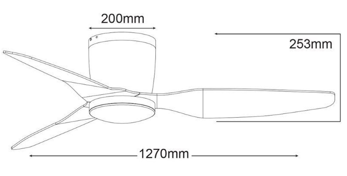 esquema del ventilador de techo Martec flush